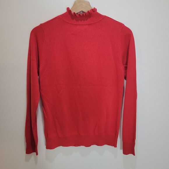 NWTâWankoâStrawberry RedâRuffleâCollarâSweater - Picture 4 of 8